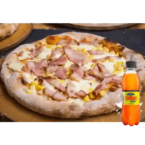 Combo Pizza Maíz y Tocineta + Colombiana Ligera 250 ml