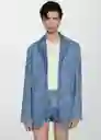 Blazer Americana Rowan Tejano Medio Talla M Mujer Mango