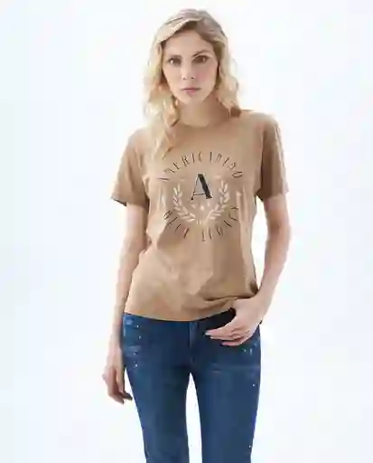 Camiseta Mujer Café Talla L 609E008 Americanino