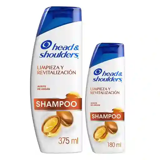 Shampoo Head Shoulders Limpieza y Revitalizacion Aceite de Argan Control Caspa Champu Head and Shoulders 375 ml + 180 ml Pack