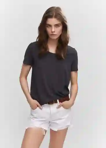 Camiseta Visca Gris Oscuro Vigoré Talla S Mujer Mango