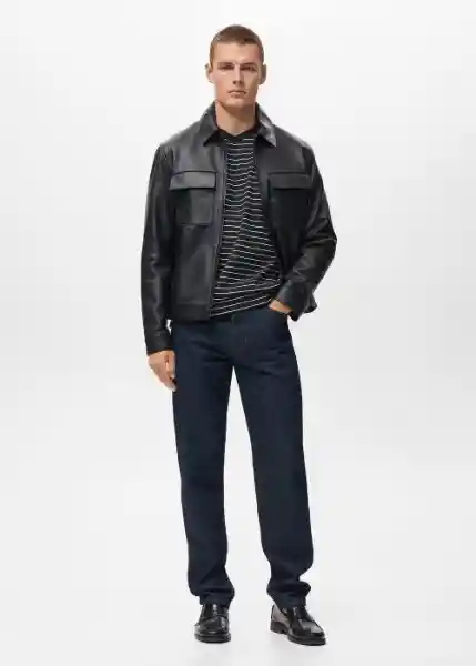 Camiseta Marinier Negro Talla M Hombre Mango