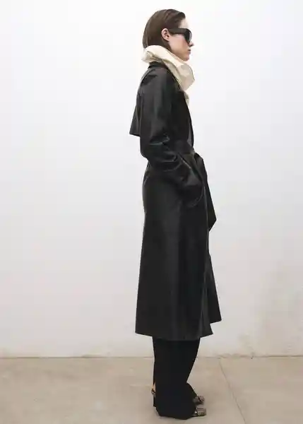 Abrigo Trench North Negro Talla XS Mujer Mango