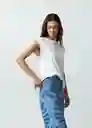 Camiseta Mujer Crudo Puro Claro Talla M Naf Naf