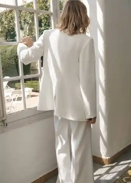 Blazer Americana Harry Blanco Talla XS Mujer Mango