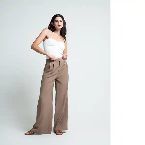 Pantalón Mujer Café Reno Medio Talla 10 531F301 Naf Naf