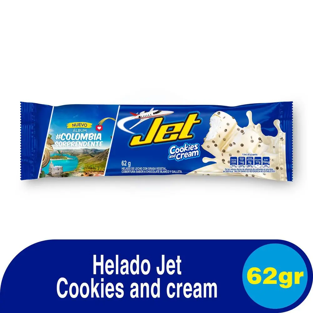 Jet Paleta de Helado Sabor a Cookies & Cream