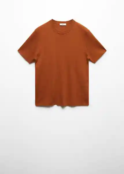 Camiseta Tricot Lino Terracota Talla L Hombre Mango