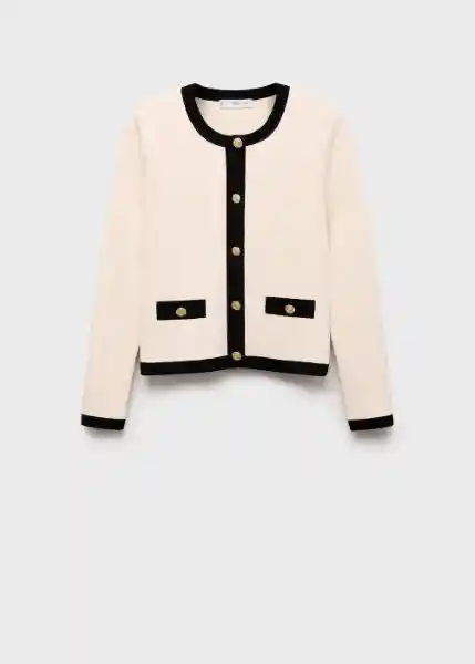 Chaqueta Pia Crudo Talla XS Mujer Mango