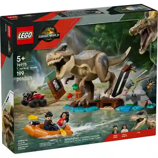 Set Construcción Huida Por el Río y T. Rex a la Caza Lego