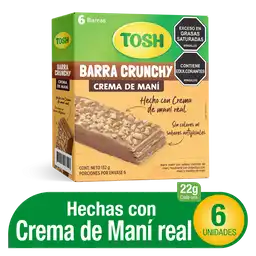 Tosh Barra Wafer Crema Maní Crunch 6 x 22 g 