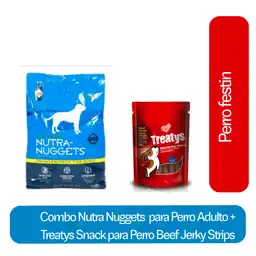 Combo Nutra Nuggets Perro Adulto + Treatys Perro Tiras de Carne