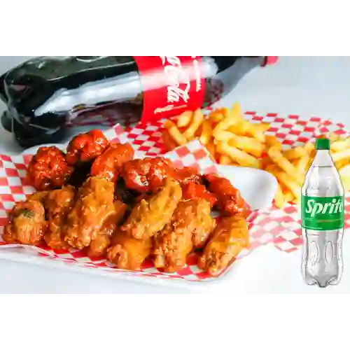 20 Alas ,Papas ( Gratis +5 Alas ) + Sprite 1,5 l