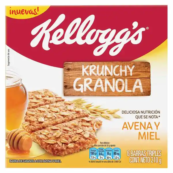 Kelloggs Barra Krunchy Granola Avena Miel