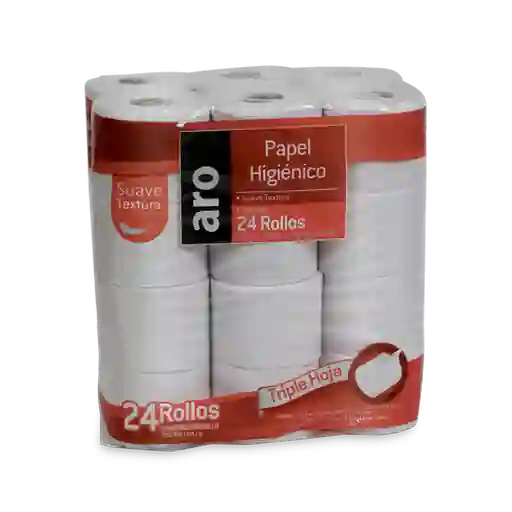 Papel Higienico Aro Triple Hoja 24ux30m