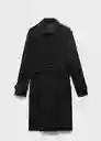 Abrigo Trench Polana Negro Talla M Mujer Mango