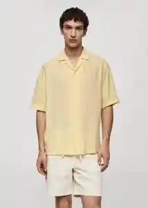 Camisa Piscina Amarillo Talla M Hombre Mango