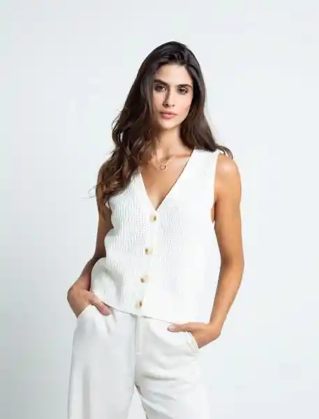 Buzo Tejido Mujer Crudo Creme Claro Talla M 581F041 Naf Naf