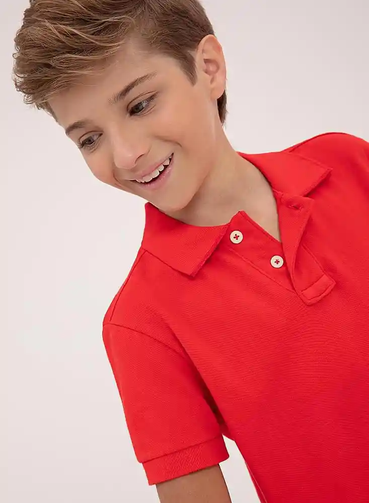 Polos Gef Matt Kd Manga Corta Rojo 16726 4