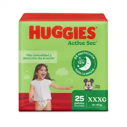 Pañales Huggies Active Sec Etapa 6/XxXG Más Comodidad 25 Und