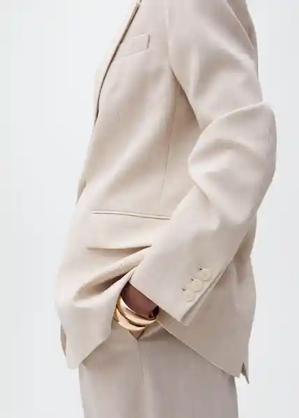Blazer Americana Lou Nude Talla XS Mujer Mango