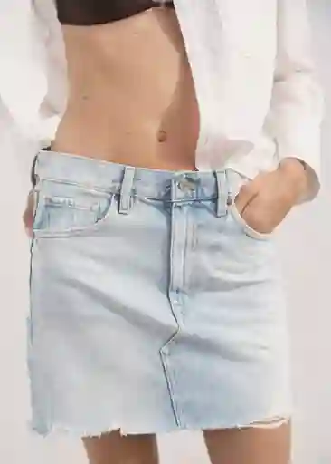 Falda Elena Tejano Claro Talla M Mujer Mango