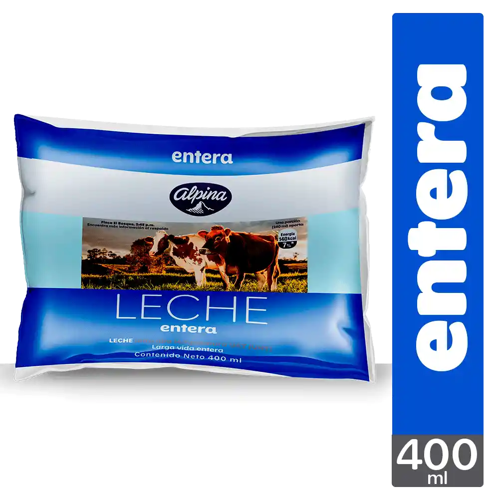 Leche Entera Alpina Bolsa 400ml