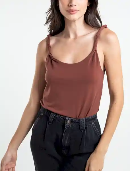  Camiseta Mujer Cafe Acerbo Ultraoscuro Talla M Naf-Naf 