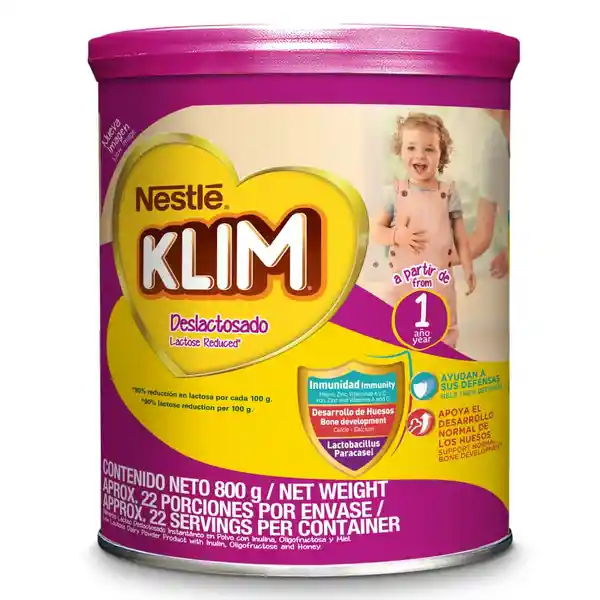 Alimento lácteo KLIM 1+ Deslactosado x 800g