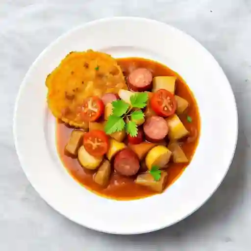 Chorizo con patacón.