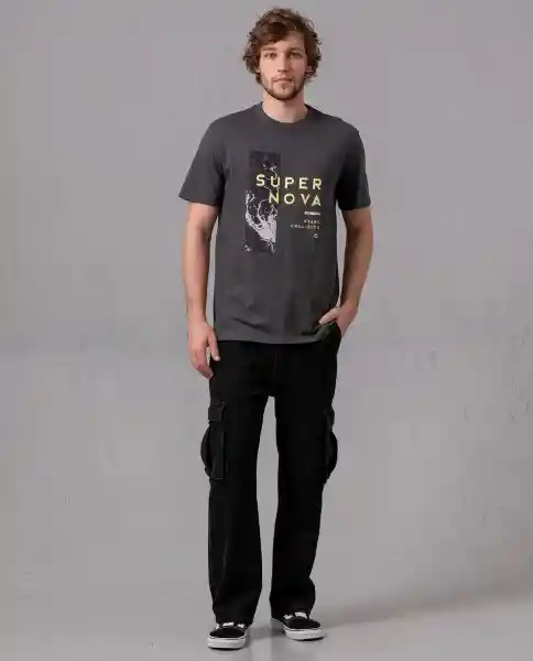 Camiseta Comfort Hombre Gris Estano Medio Talla S 83061 Rifle