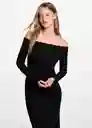 Vestido Shouldex Negro Talla 18 Teen Niñas Mango