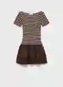 Vestido Globi Marrón Talla M Mujer Mango