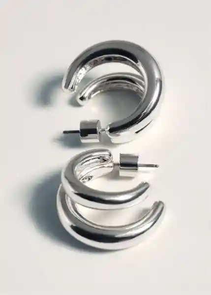 Pendientes Lulu Plata Talla 99 Mujer Mango