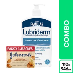 Combo Jabón Avena 110 g x 3 Und + Lubriderm Humec Diaria 946 mL