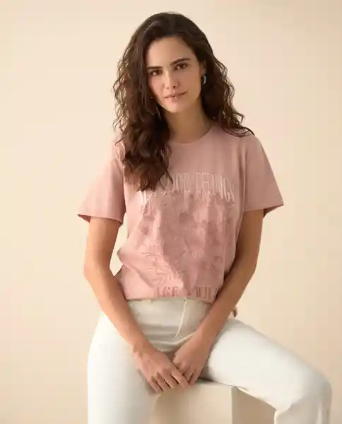 Camiseta Rosa Melón Claro Talla S 101G102 Esprit