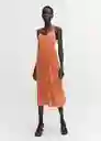 Vestido Polimo Naranja Talla S Mujer Mango