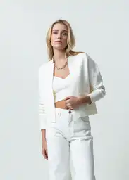 Saco Tejido Mujer Crudo Puro Claro Talla M 582G036 Naf Naf