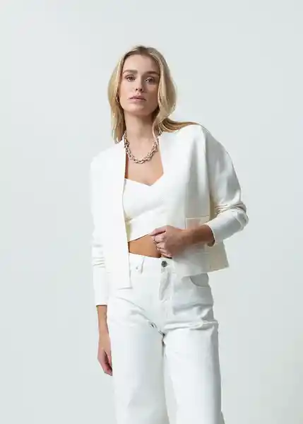 Saco Tejido Mujer Crudo Puro Claro Talla M 582G036 Naf Naf
