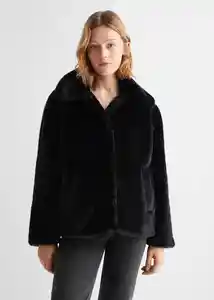 Abrigo Pelito Negro Talla 19 Teen Niñas Mango