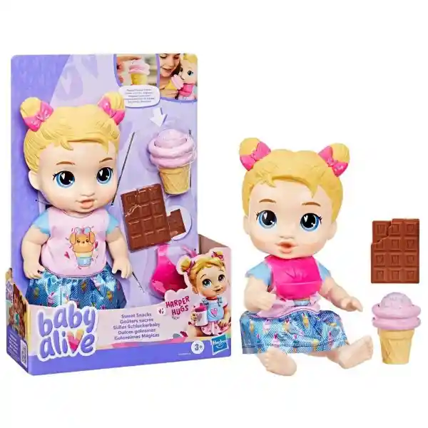 Baby Alive Muñeca Harper Hugs Dulces Golosinas