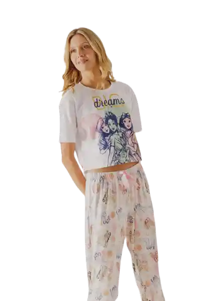 Princesas Pijama Camiseta/Pantalón Blanco Talla M