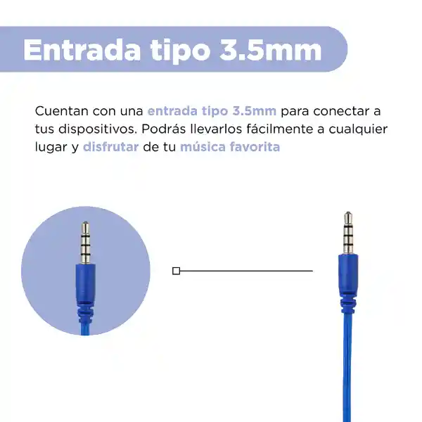 Audífonos de Modelo 22E14 Azul y Amarillo Miniso