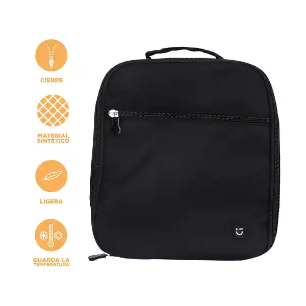 Lonchera Con Bolsillo en Frente Negro Miniso