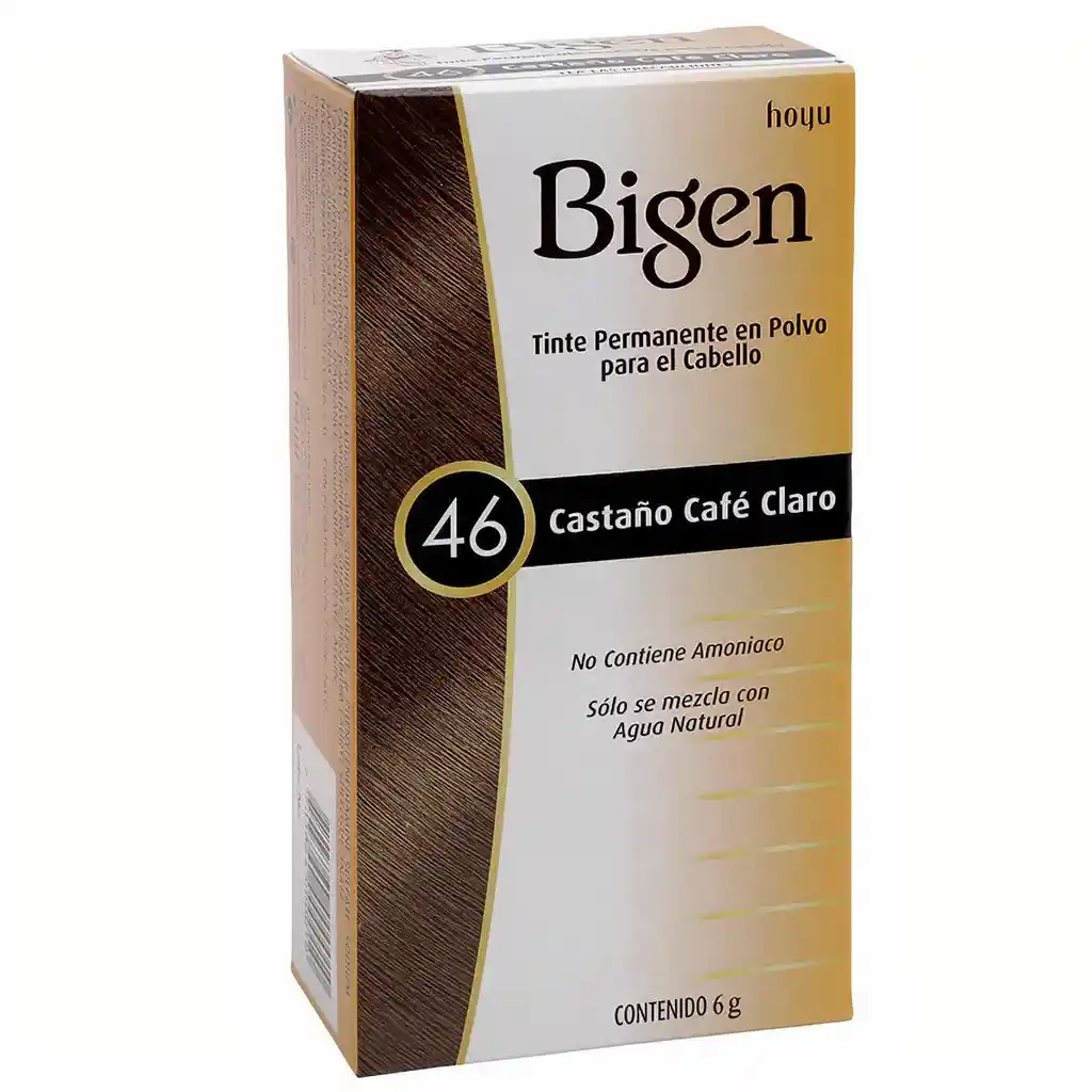 Bigen Tinte Permanente en Polvo para el Cabello Tono 46 Castaño Café Claro