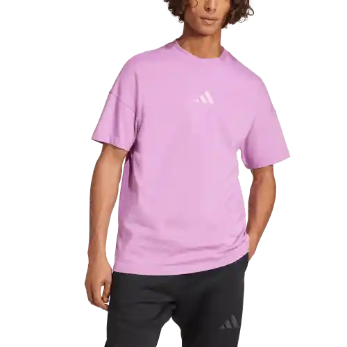 Adidas Camiseta Manga Corta Lifestyle Hombre Morado Talla M