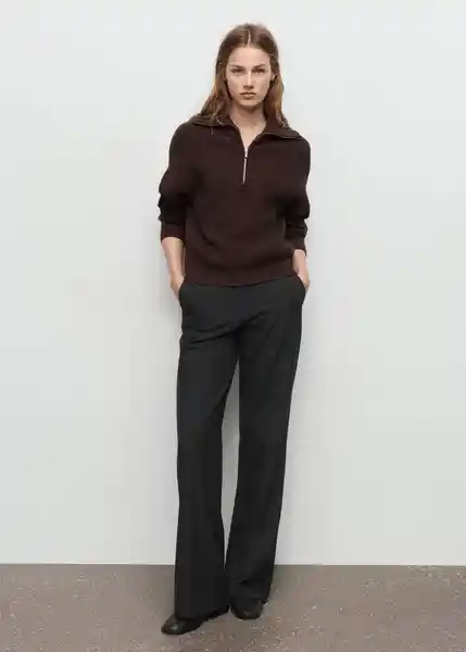 Pantalón Carlota Gris Talla 44 Mujer Mango