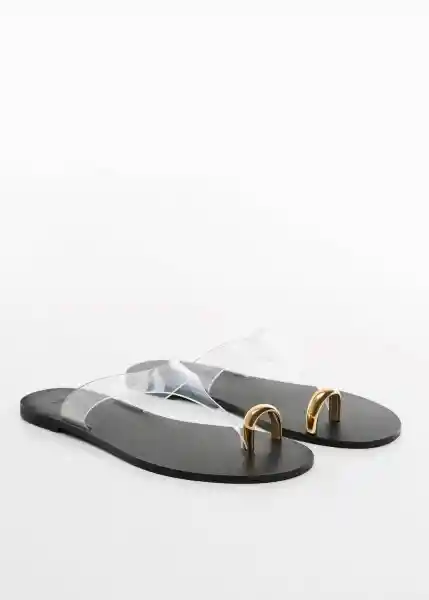 Sandalias Ring Negro Talla 41 Mujer Mango