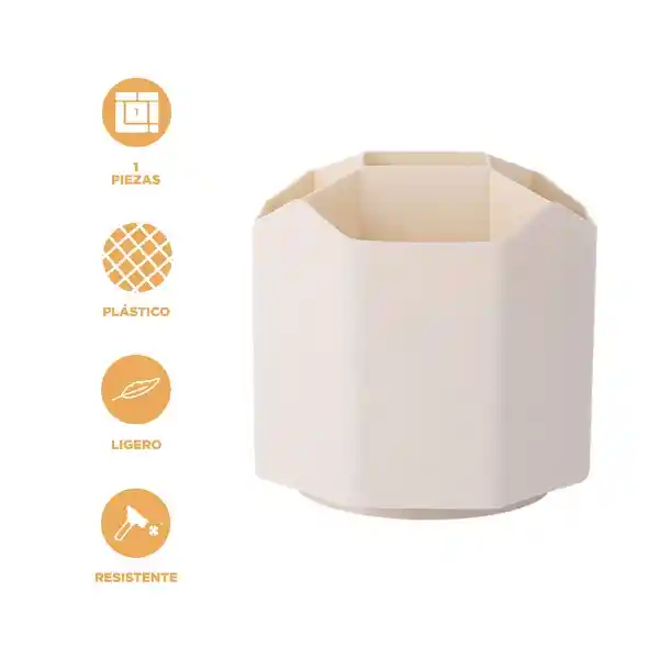 Portalápiz Giratorio de 5 Ranuras Mori Girl Beige Miniso