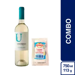 Combo Undurraga Vino Blanco Sauvignon + Président Queso de Cabra